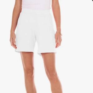 Fresh Produce White Cotton Elastic Waistband Shorts With Pockets Size L